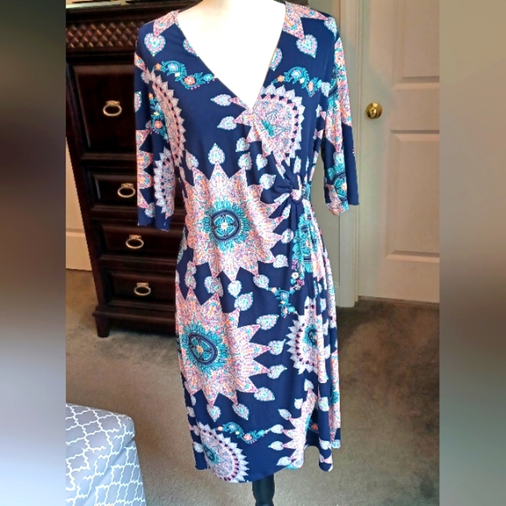 Connected surplice dress